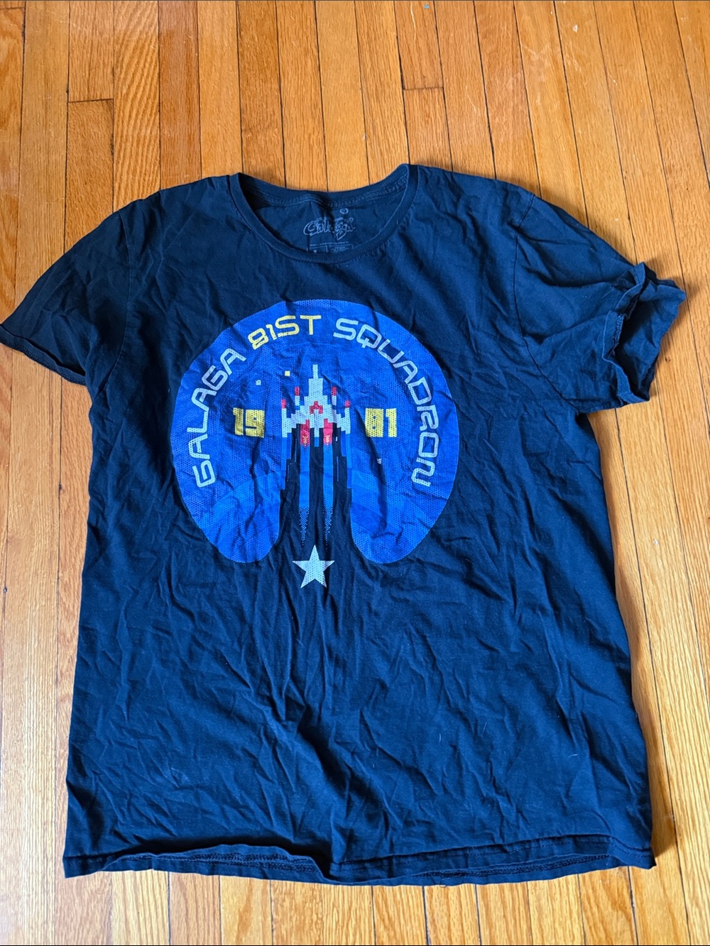 Black 'Galaga 81st Squadron' Graphic Tee